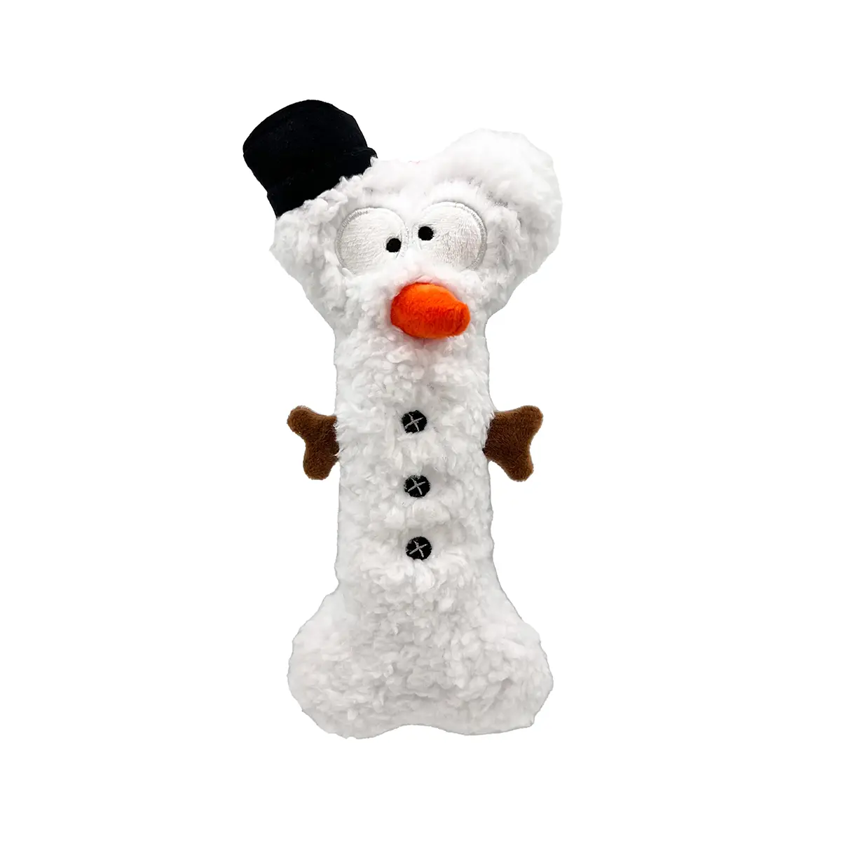 Huxley & Kent Holiday Power Plush Dog Toy - Snowman Bone