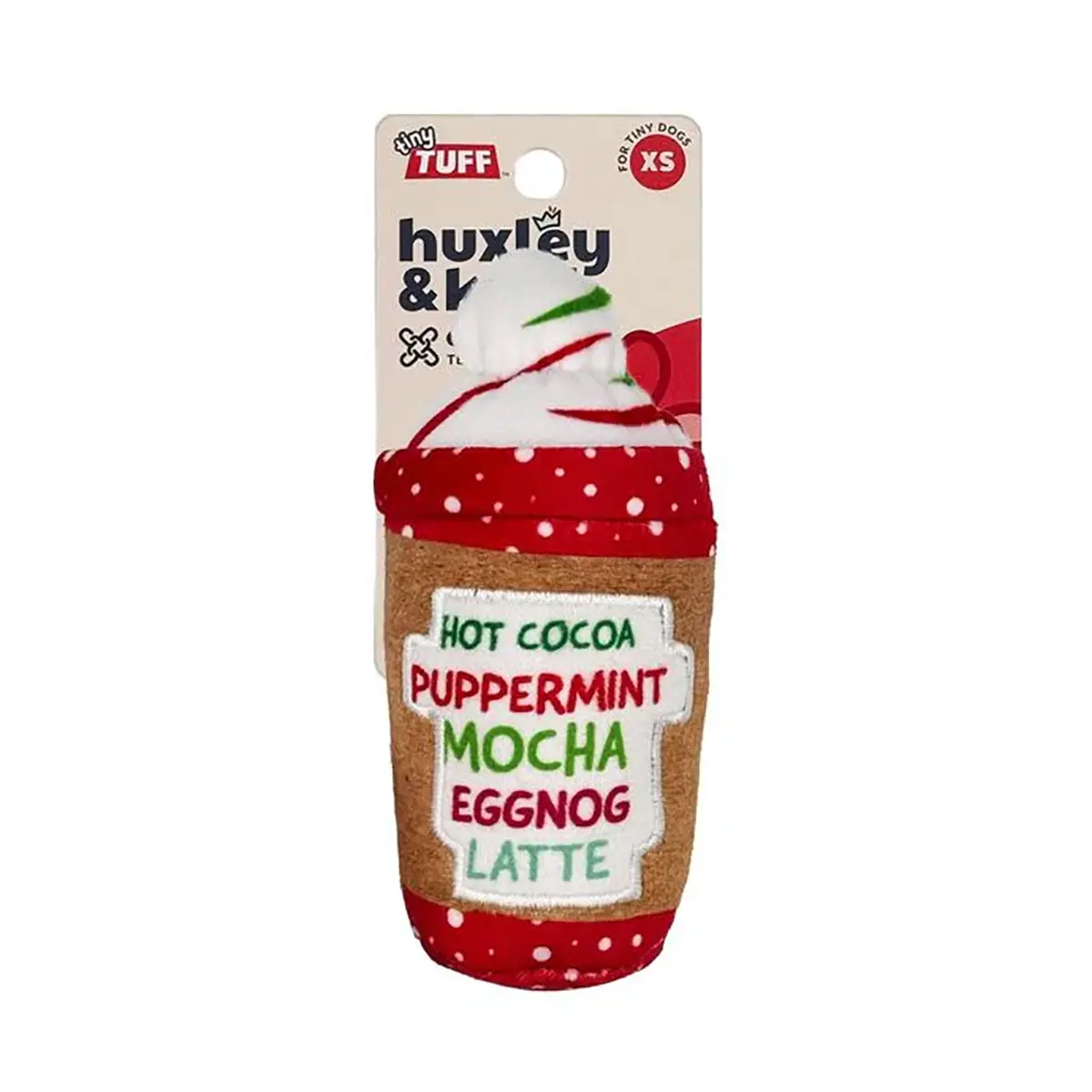 Huxley & Kent Holiday Tiny Tuffs Plush Dog Toy - Latte My Way