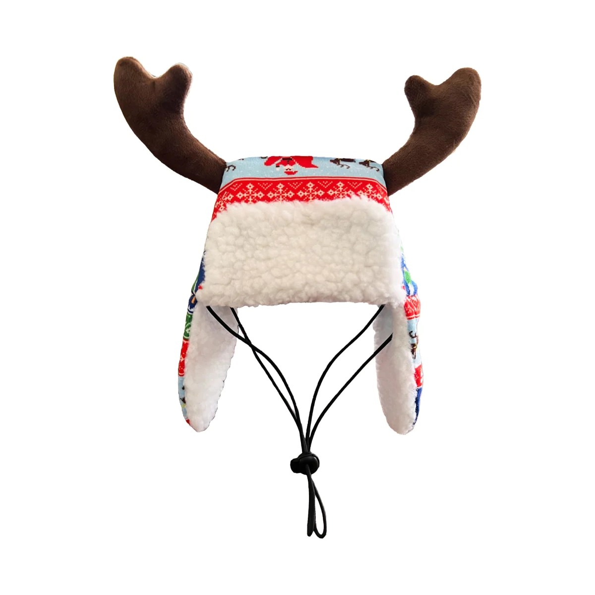 Huxley & Kent Holiday Trapper Dog Hat - Ugly Sweater Antler