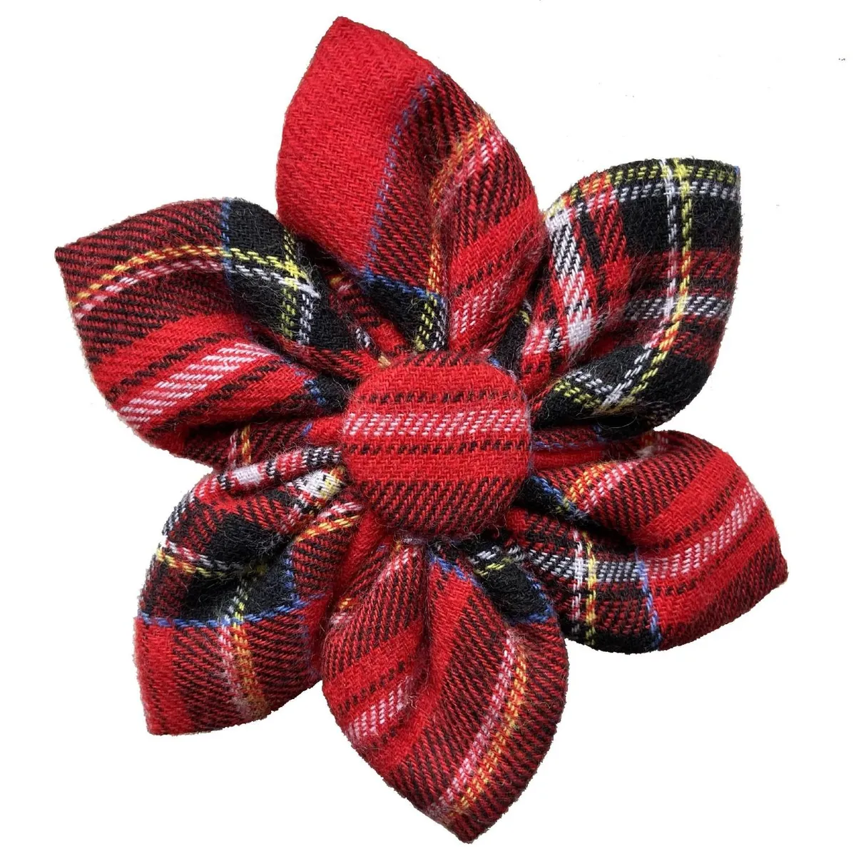 Huxley & Kent Pinwheel Holiday Dog and Cat Collar Attachment - Red Tartan