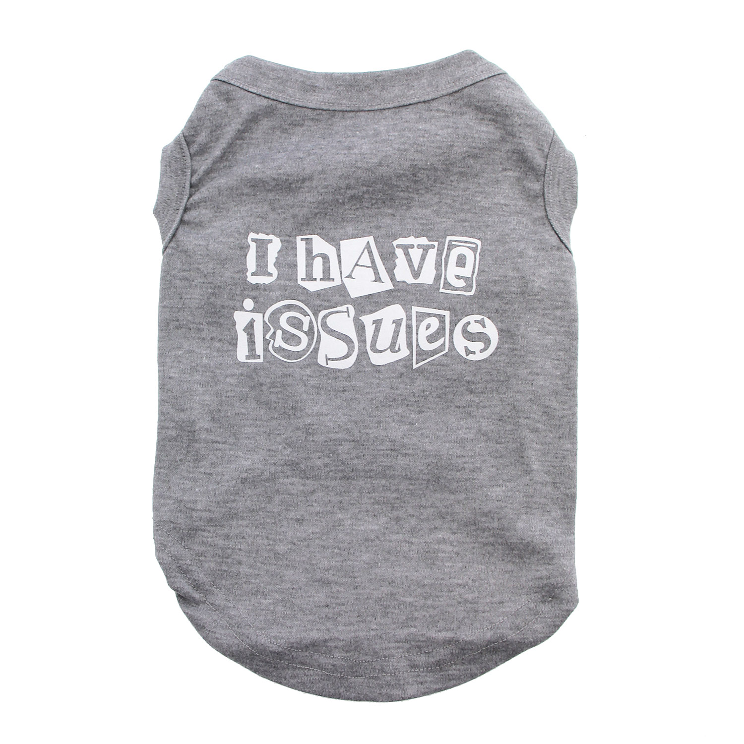 I Have Issues Screen Print Dog Tank Top - Gray