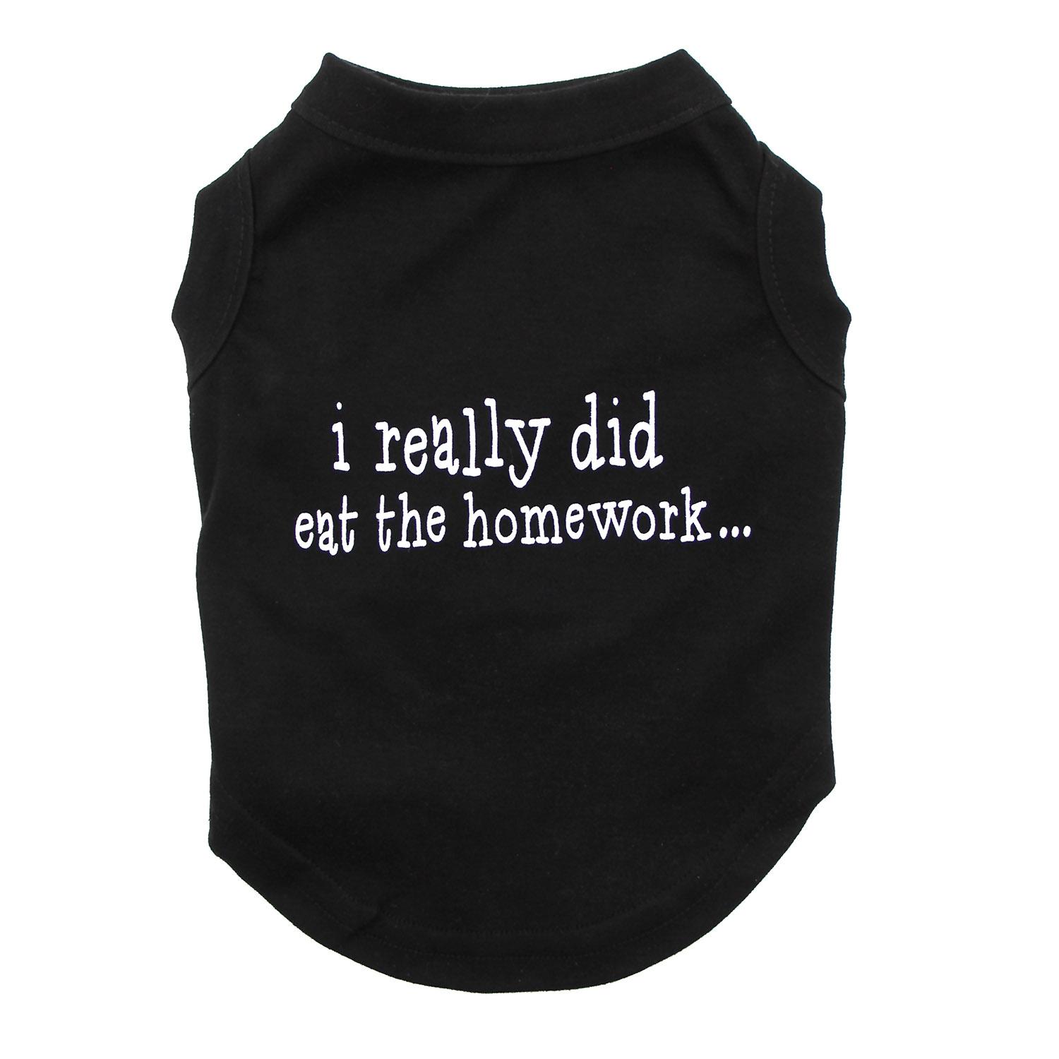 I Really Did Eat The Homework Dog Shirt - Black