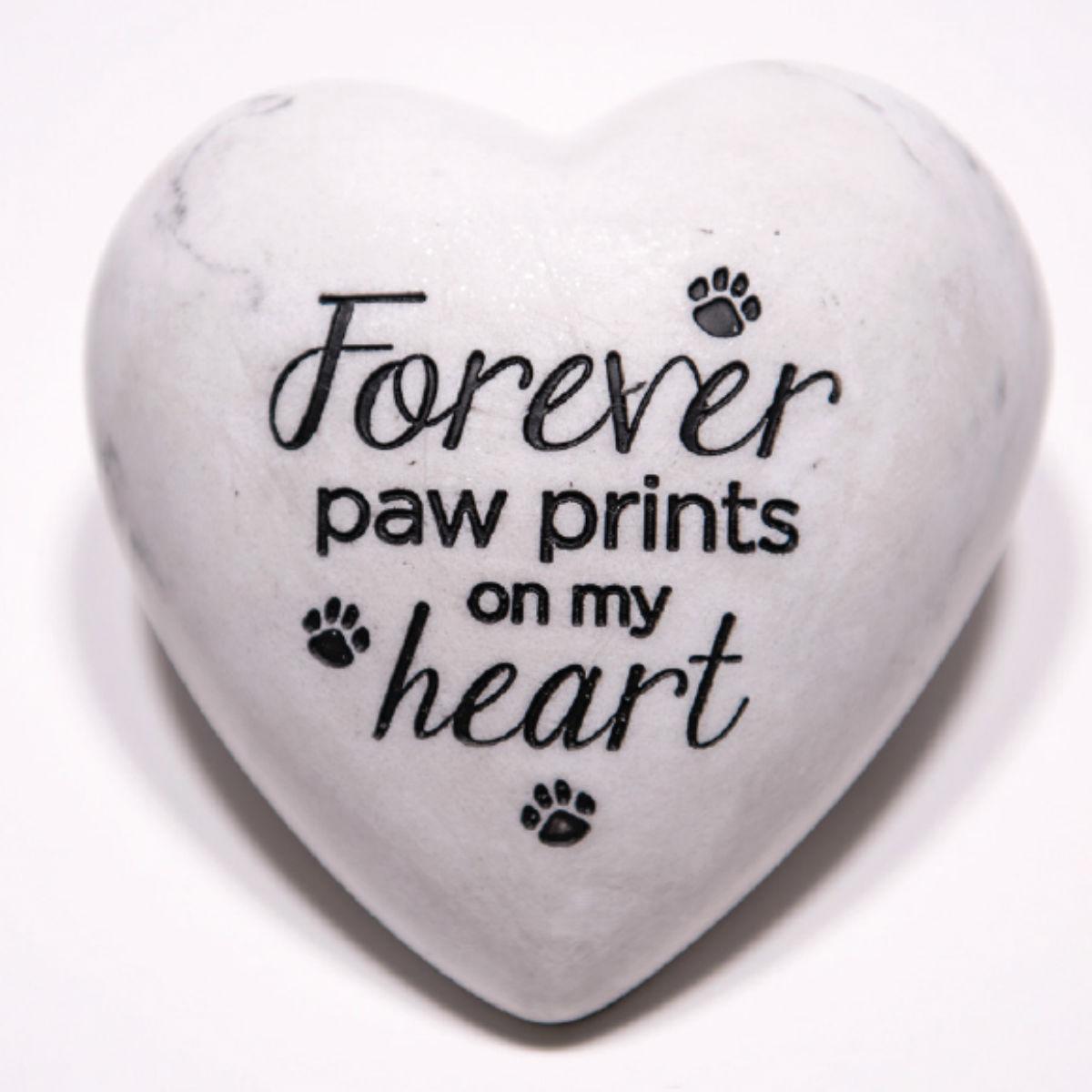 Dog Speak Inspirational Stone Paperweight - Forever Paw Prints on my Heart