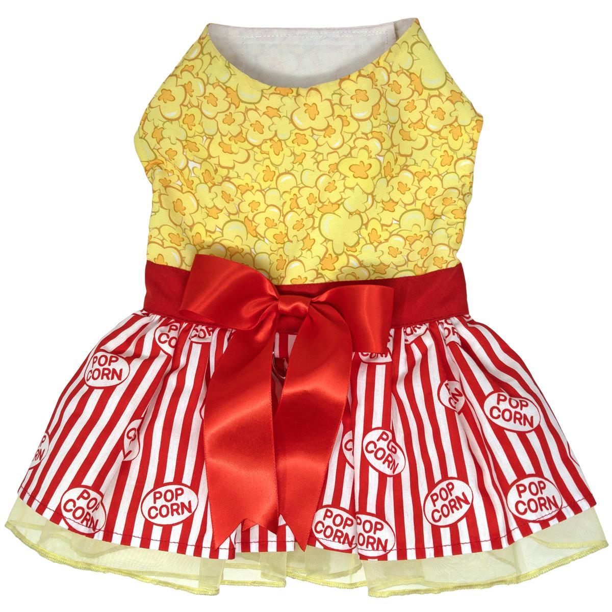 Movie Theater Popcorn Dog Harness Dress with Matching Leash by Doggie Design