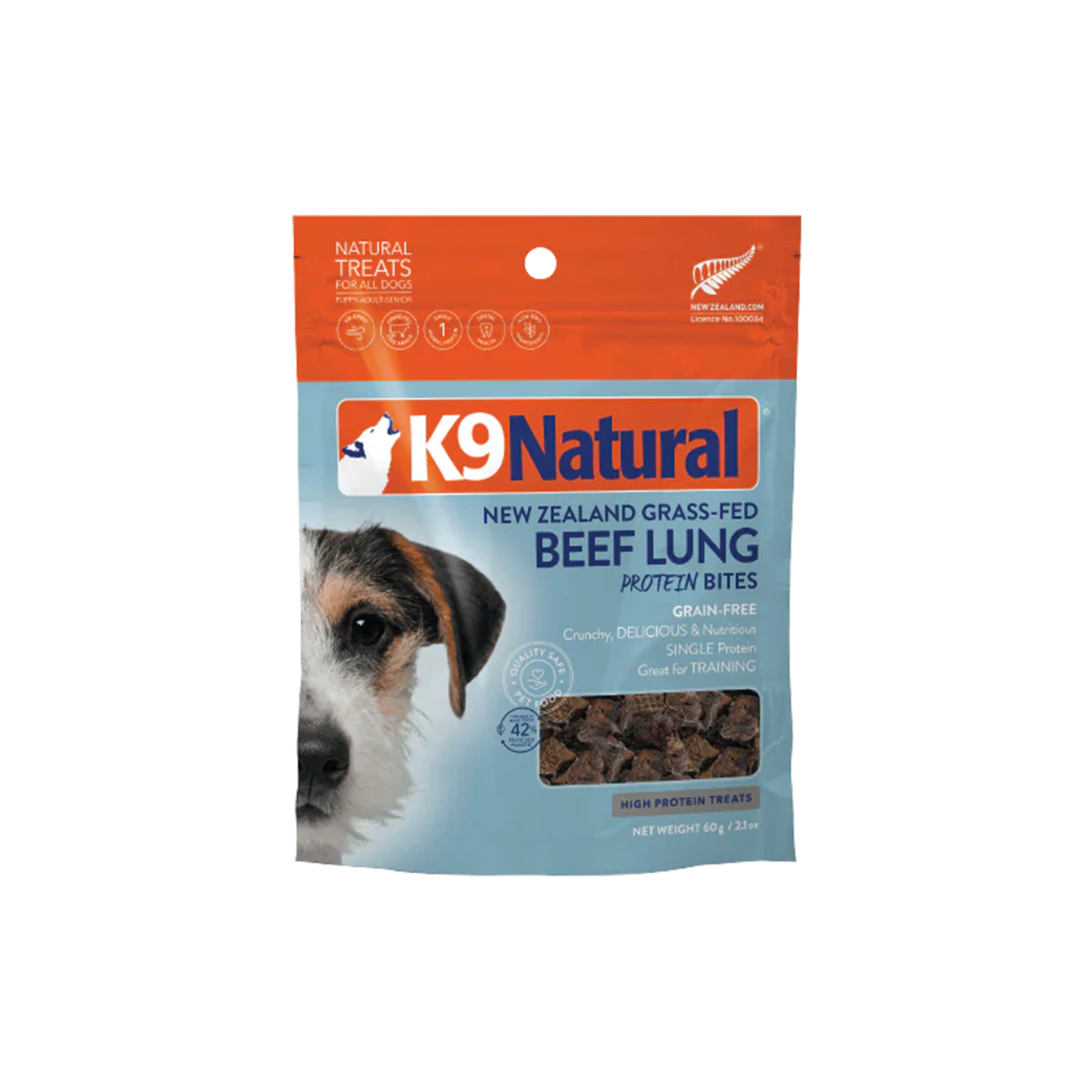 K9 Natural Air-Dried Protein Bites Dog Treats - Beef Lung