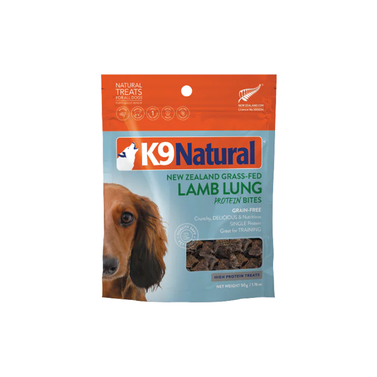 K9 Natural Air-Dried Protein Bites Dog Treats - Lamb Lung