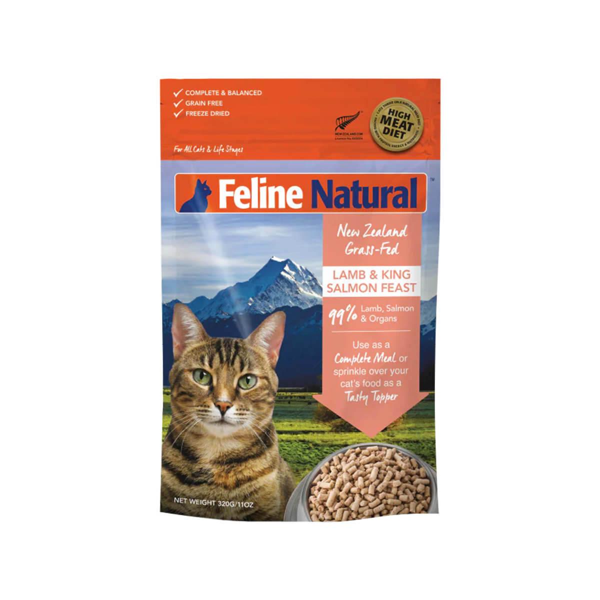 Feline Natural Freeze-Dried Cat Food - Lamb & King Salmon