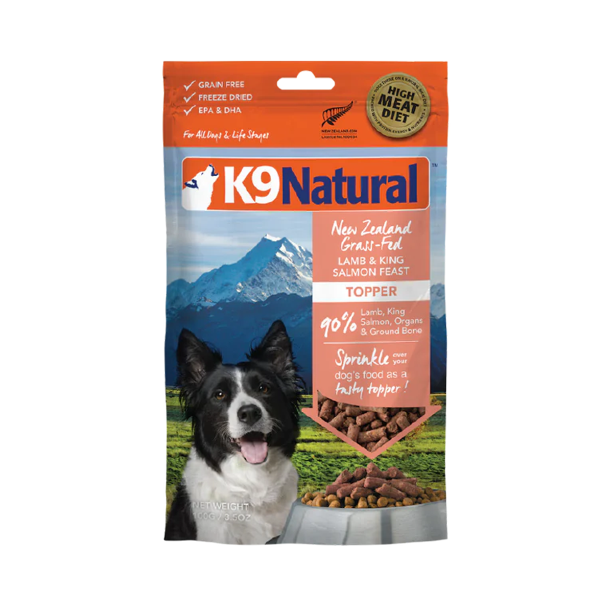 K9 Natural Freeze-Dried Dog Food Topper - Lamb & King Salmon