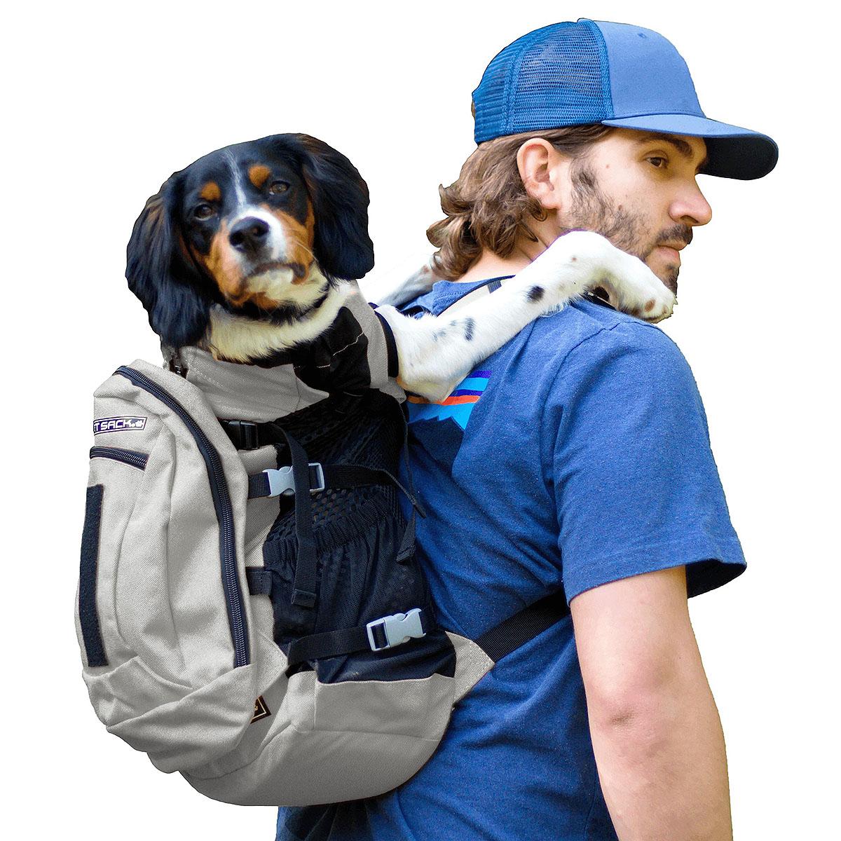 K9 Sport Sack Plus 2 Dog Backpack - Grey | BaxterBoo