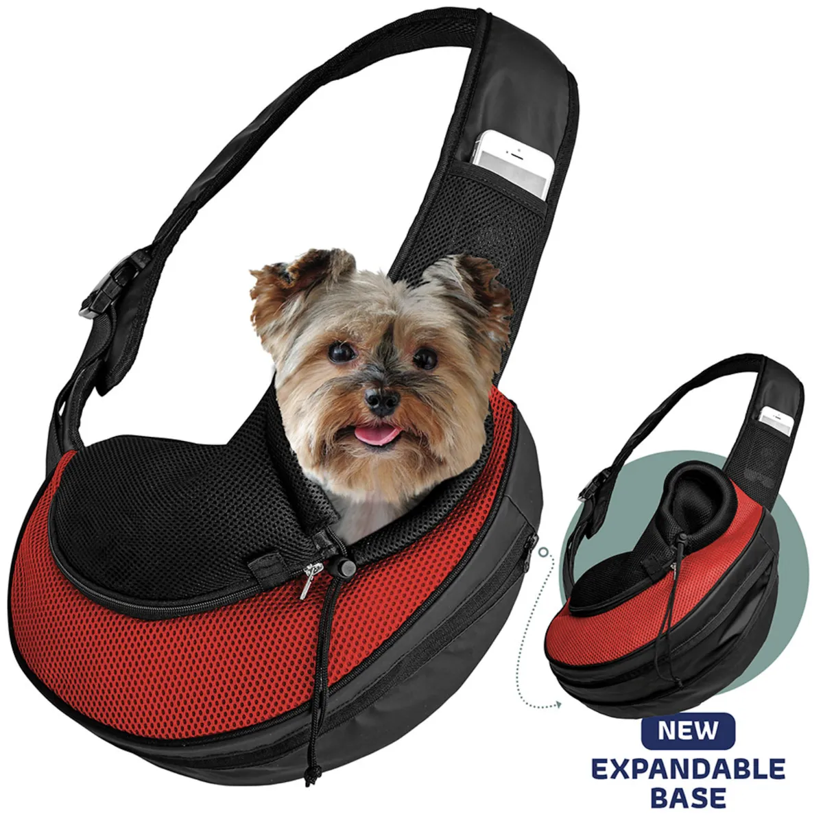 Katziela Expandable Sling Pet Bag - Red