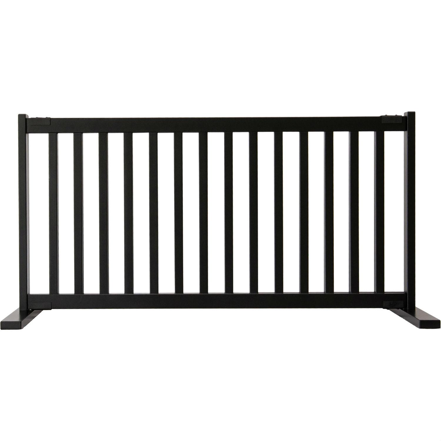 Dynamic Accents Kensington Freestanding Expanding Wood Pet Gate - Black