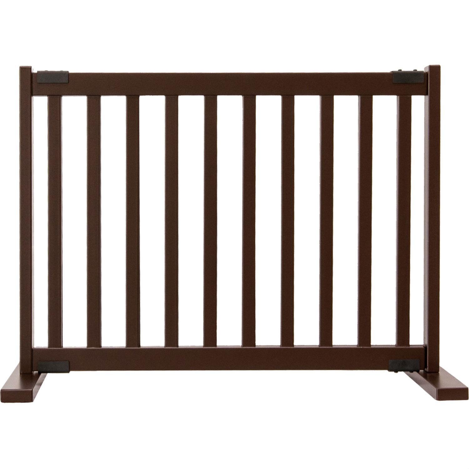 Dynamic Accents Kensington Freestanding Expanding Wood Pet Gate - Mahogany