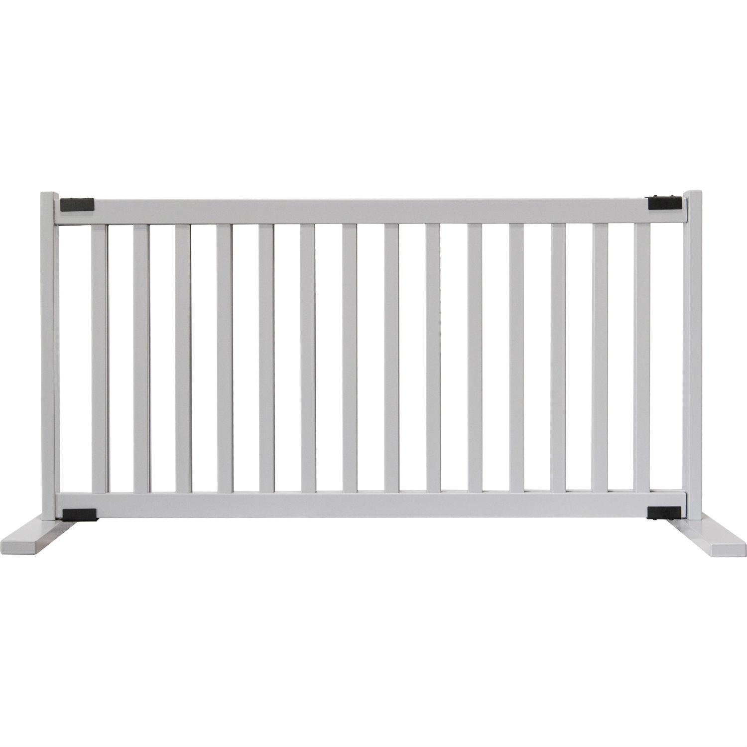 Dynamic Accents Kensington Freestanding Expanding Wood Pet Gate - Pumice Gray