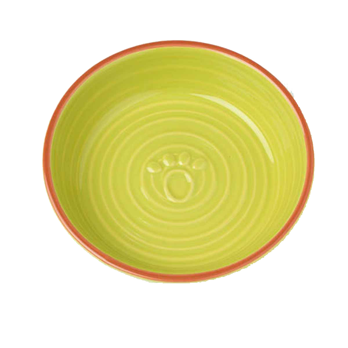 Petrageous Key West Embossed Paw Pet Saucer - Lime