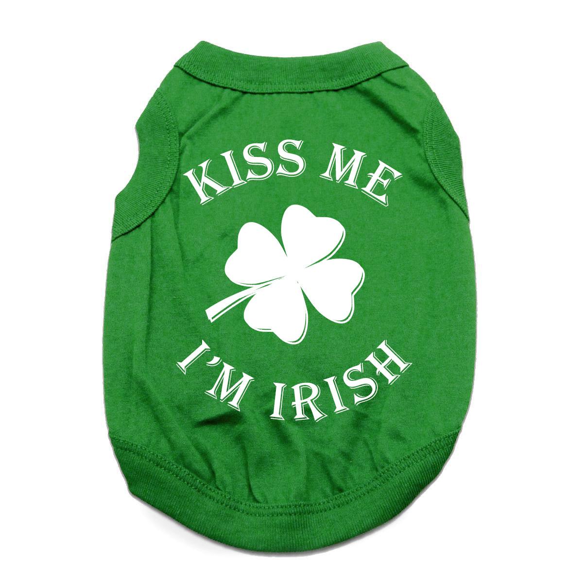 Kiss Me I'm Irish Dog Shirt - Green | BaxterBoo