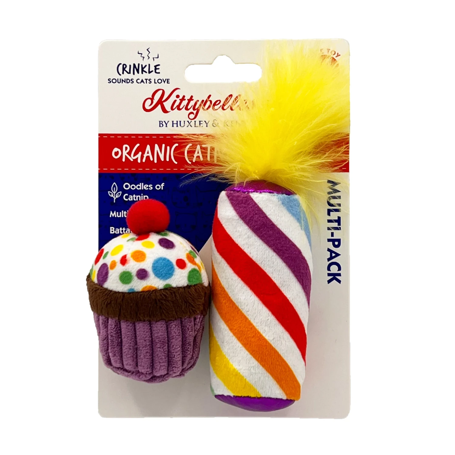Kittybelles Celebration Bundle Plush Cat Toy - Me-Wow Cupcake & Candle