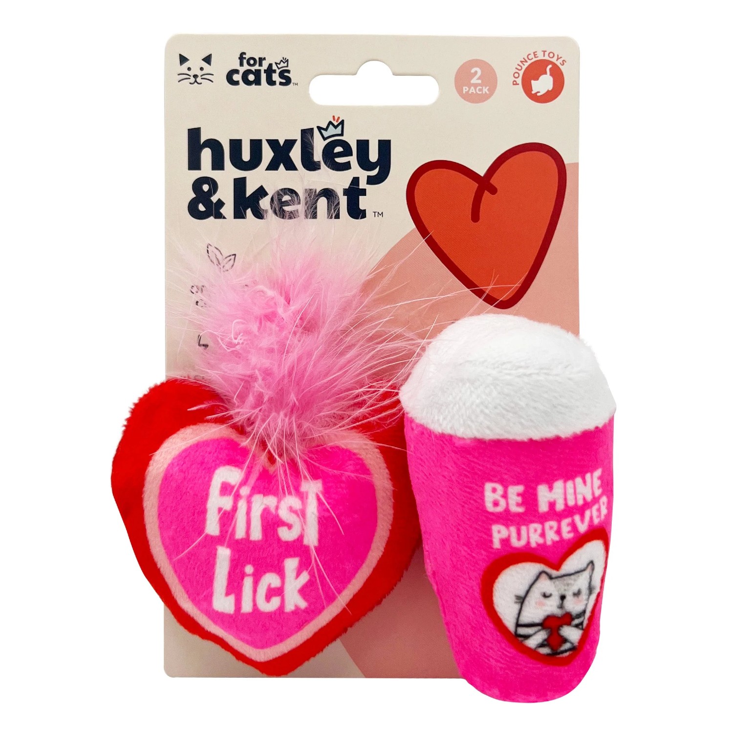 Kittybelles Celebration Bundle Plush Cat Toy - First Lick Heart & Be Mine Coffee