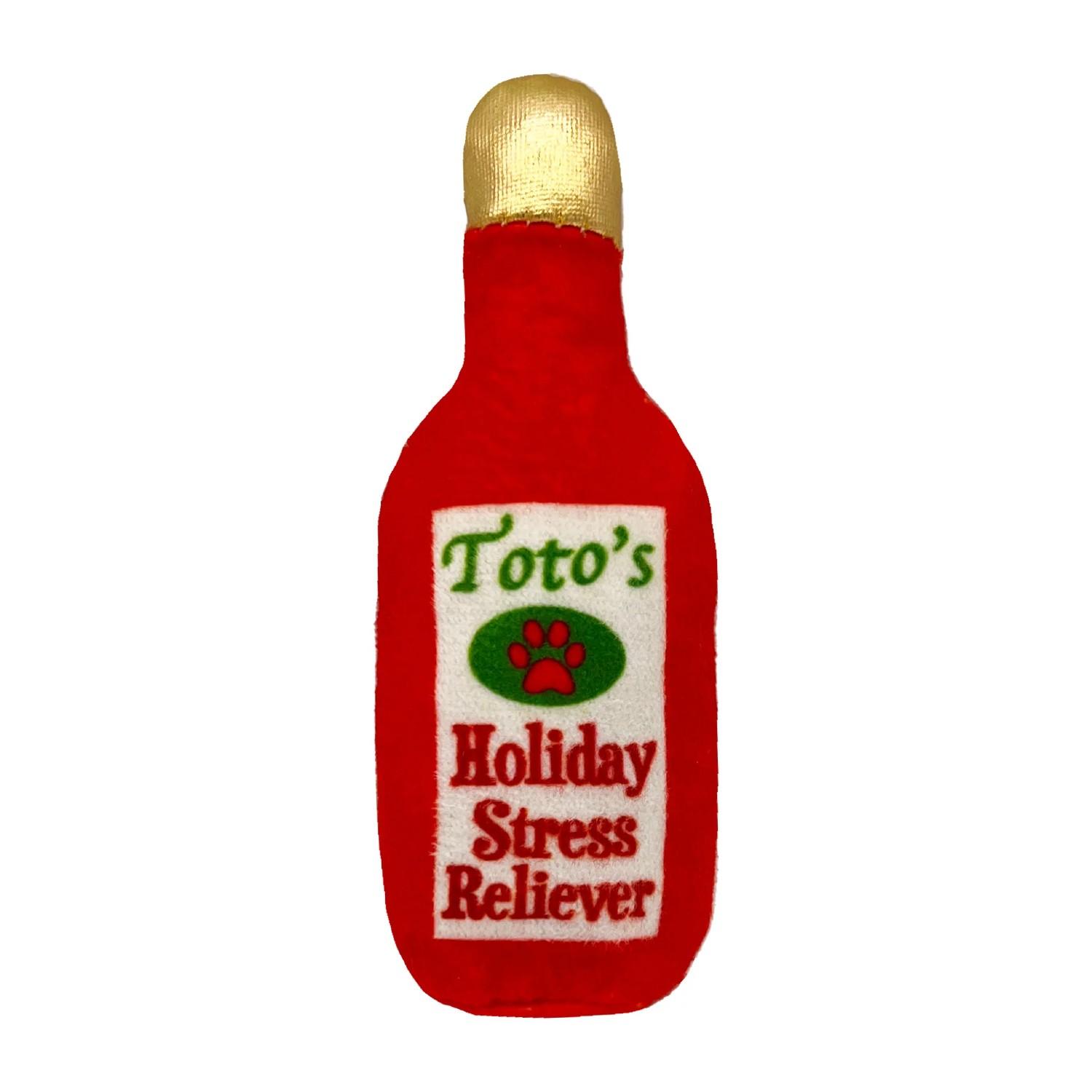 Kittybelles Holiday Plush Booze Cat Toy - Toto's Holiday Stress Reliever
