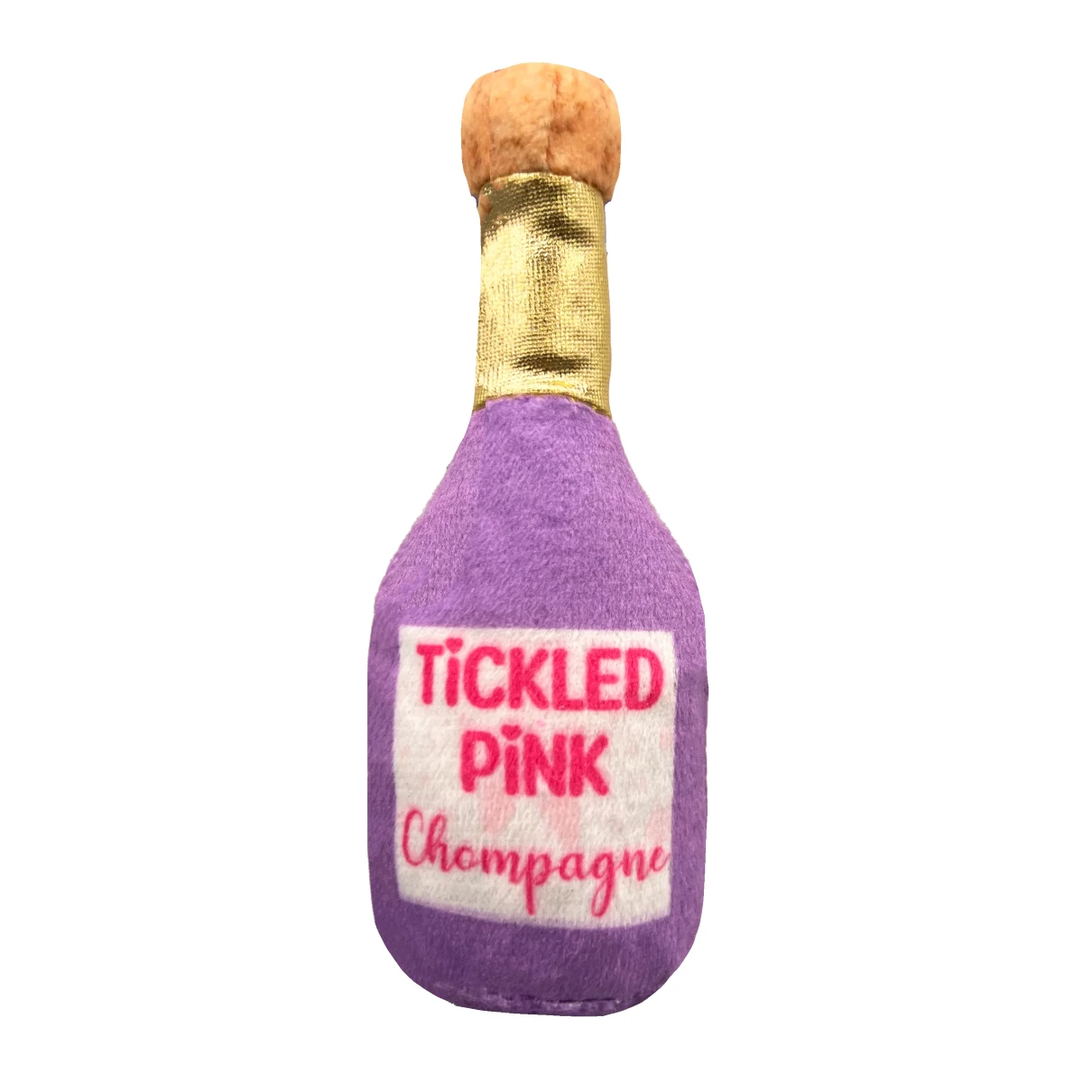 Kittybelles Plush Booze Cat Toy - Tickled Pink Chompagne