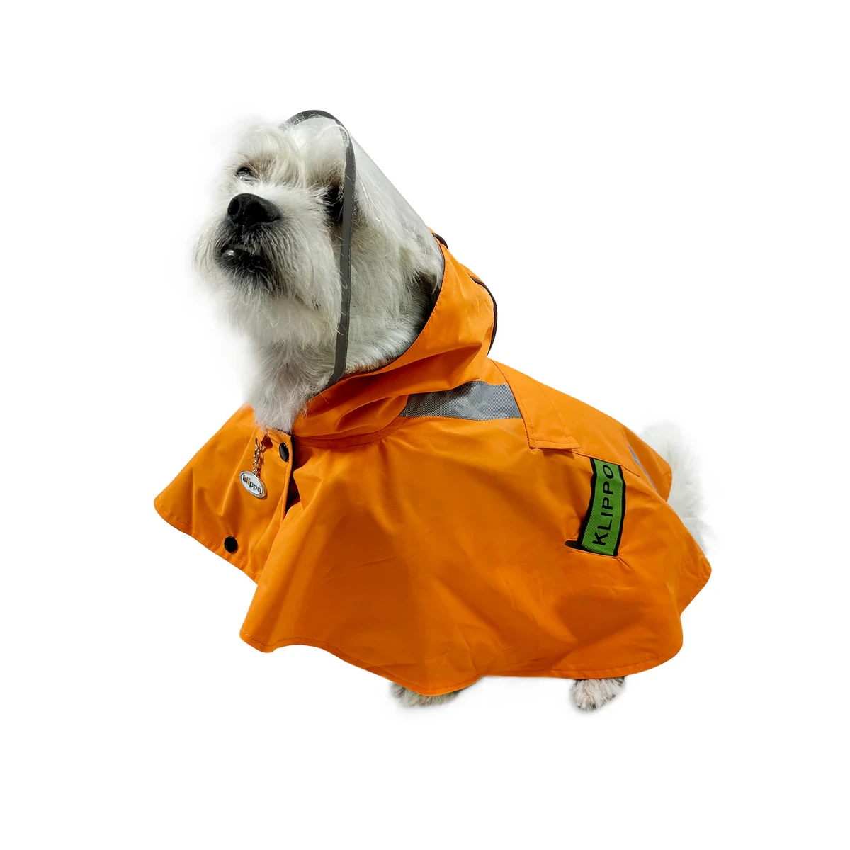 Klippo Clear View Poncho Dog Raincoat - Orange