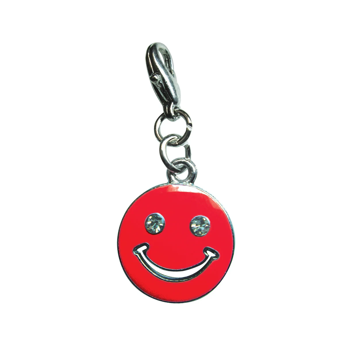 Klippo Happy Face with Sparkling Eyes Enamel Dog Collar Charm - Red