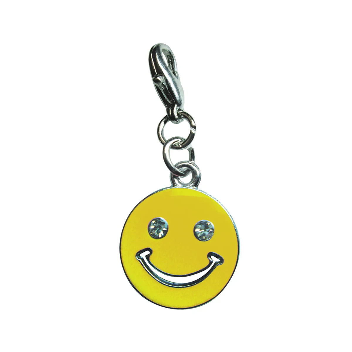 Klippo Happy Face with Sparkling Eyes Enamel Dog Collar Charm - Yellow