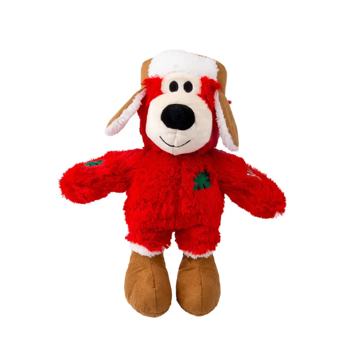 KONG Holiday Wild Knots Bear Dog Toy - Bear in Trapper Hat and Boots