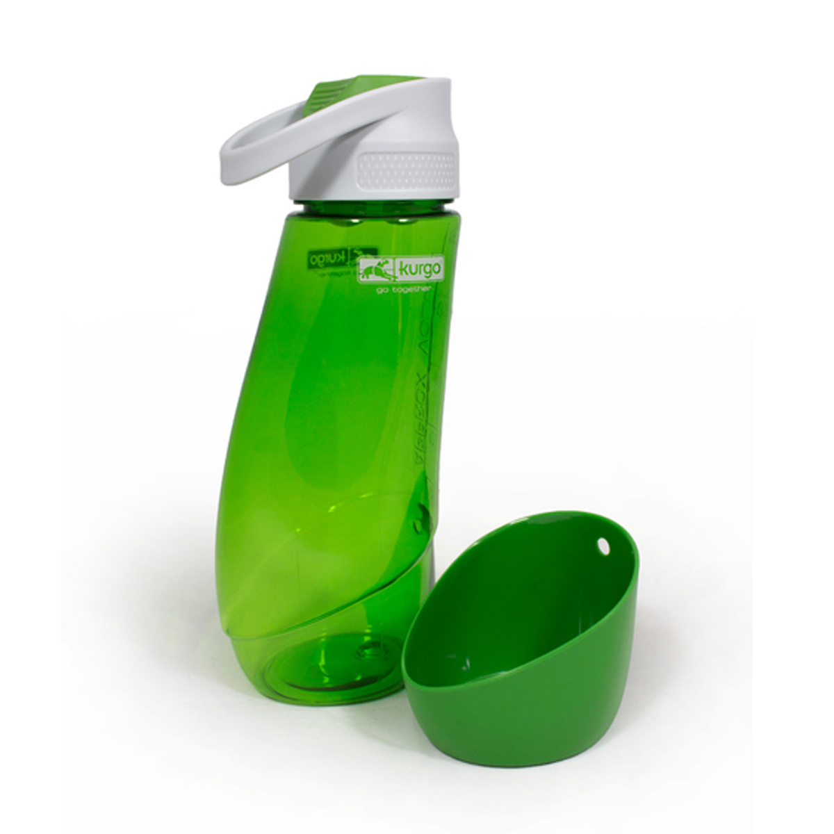 Kurgo Gourd Water Bottle and Dog Bowl - Grass Green
