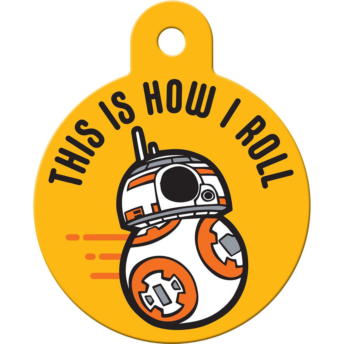 Star Wars Large Circle Engravable Pet I.D. Tag - BB8 How I Roll