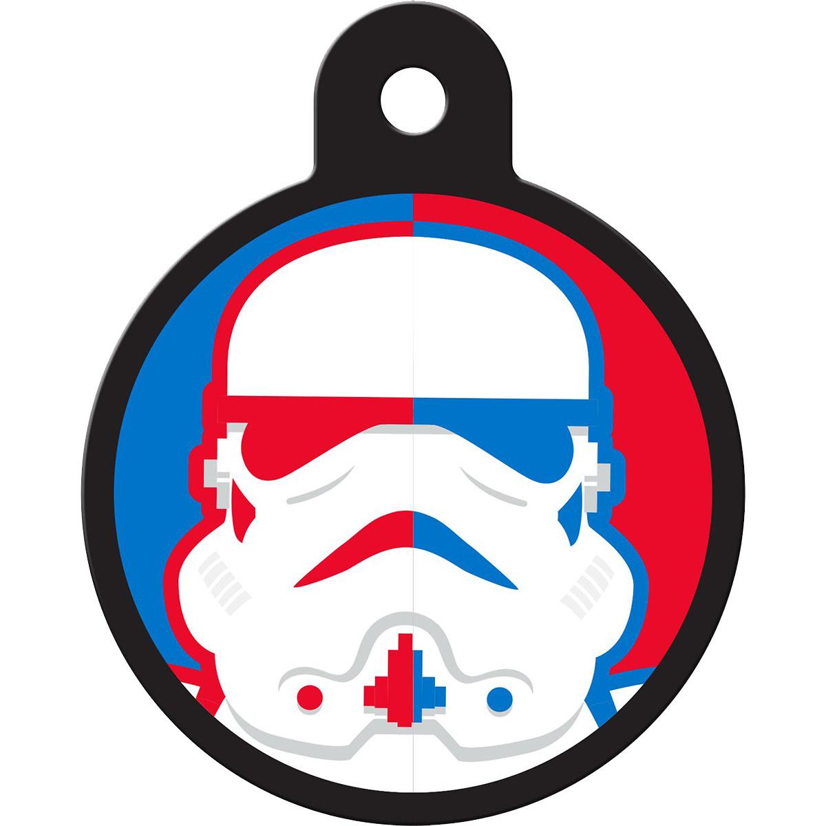 Star Wars Large Circle Engravable Pet I.D. Tag - Storm Trooper Red/Blue