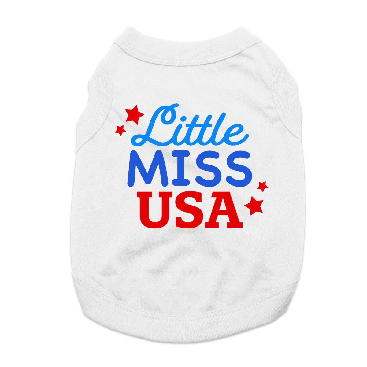 Little Miss USA Dog Shirt - White