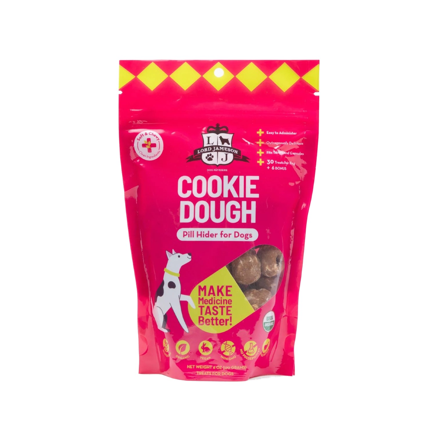 Lord Jameson Organic Pill Holder Dog Treats - Cookie Dough