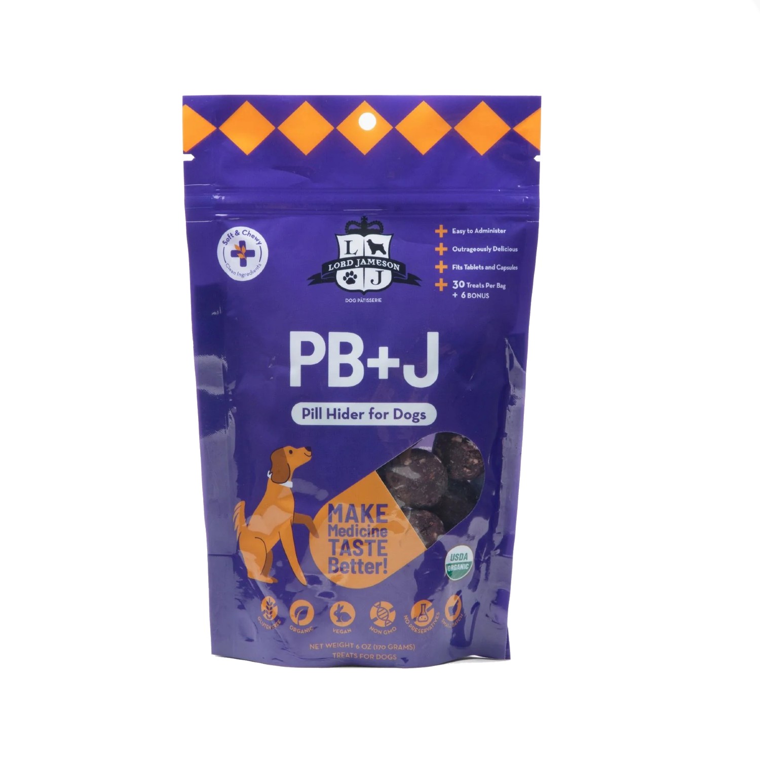 Lord Jameson Organic Pill Holder Dog Treats - PB + J