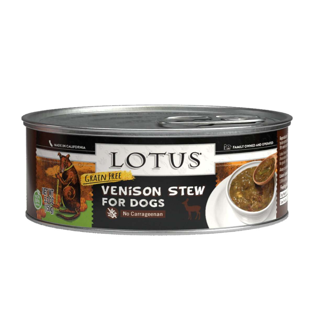 Lotus Grain Free Canned Dog Food - Venison Stew