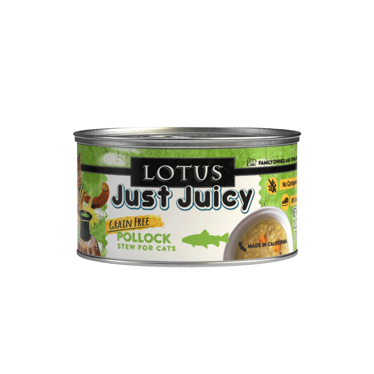 Lotus Just Juicy Grain Free Canned Cat Food - Pollock Stew