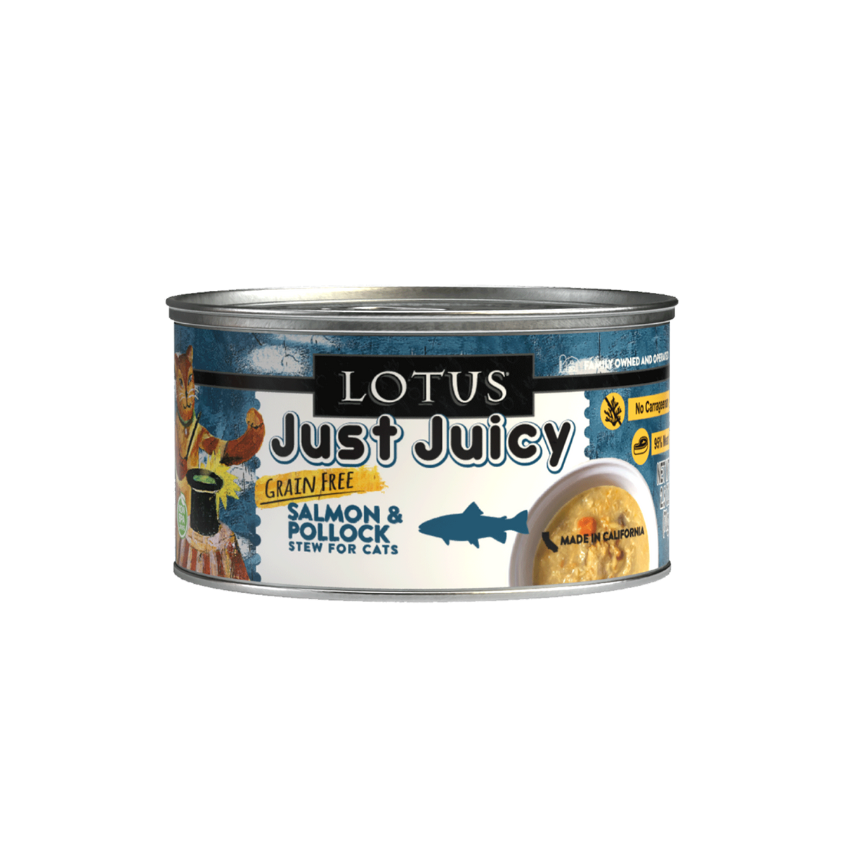 Lotus Just Juicy Grain Free Canned Cat Food - Salmon & Pollock Stew