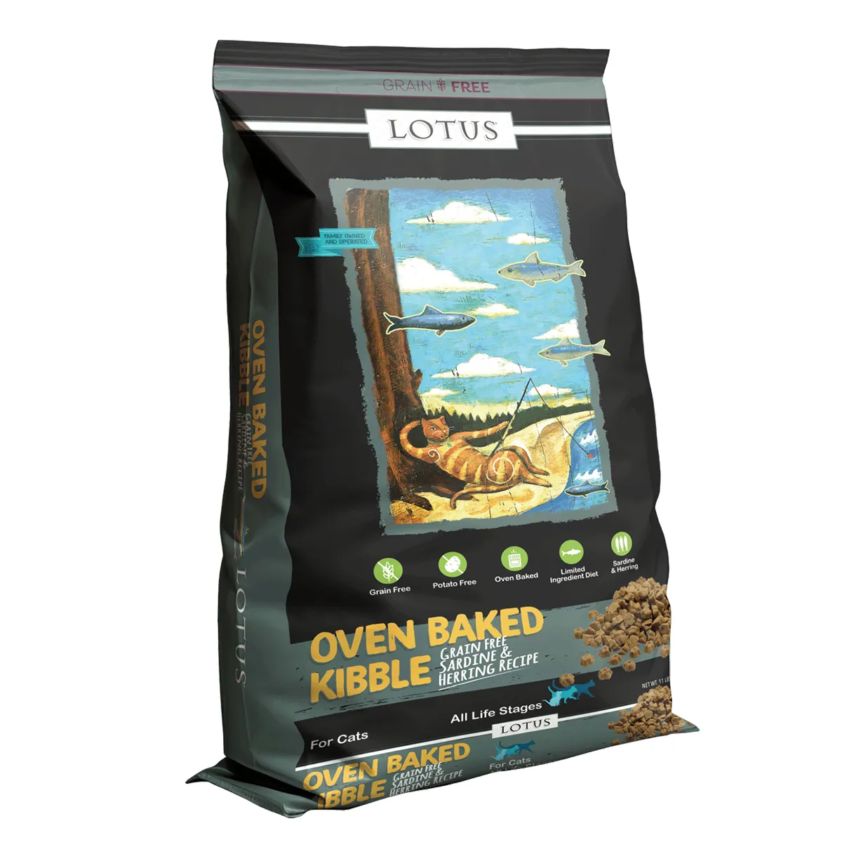 Lotus Oven Baked Grain Free Dry Cat Food - Sardine & Herring