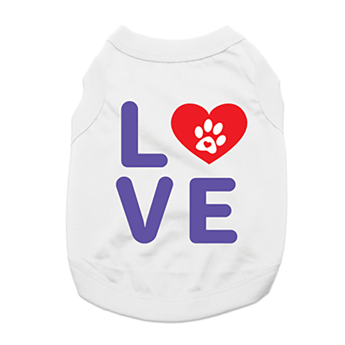 Love Dog Shirt with Paw Heart - White