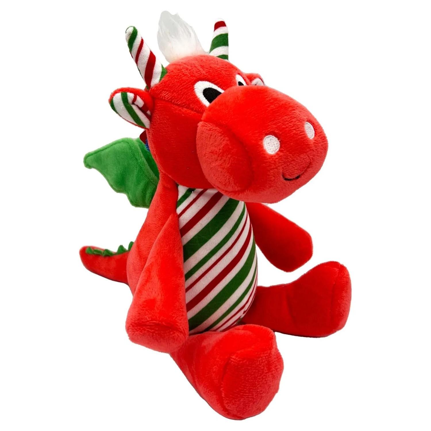 Lulubelles Holiday Power Plush Dog Toy - Snowball Dragon