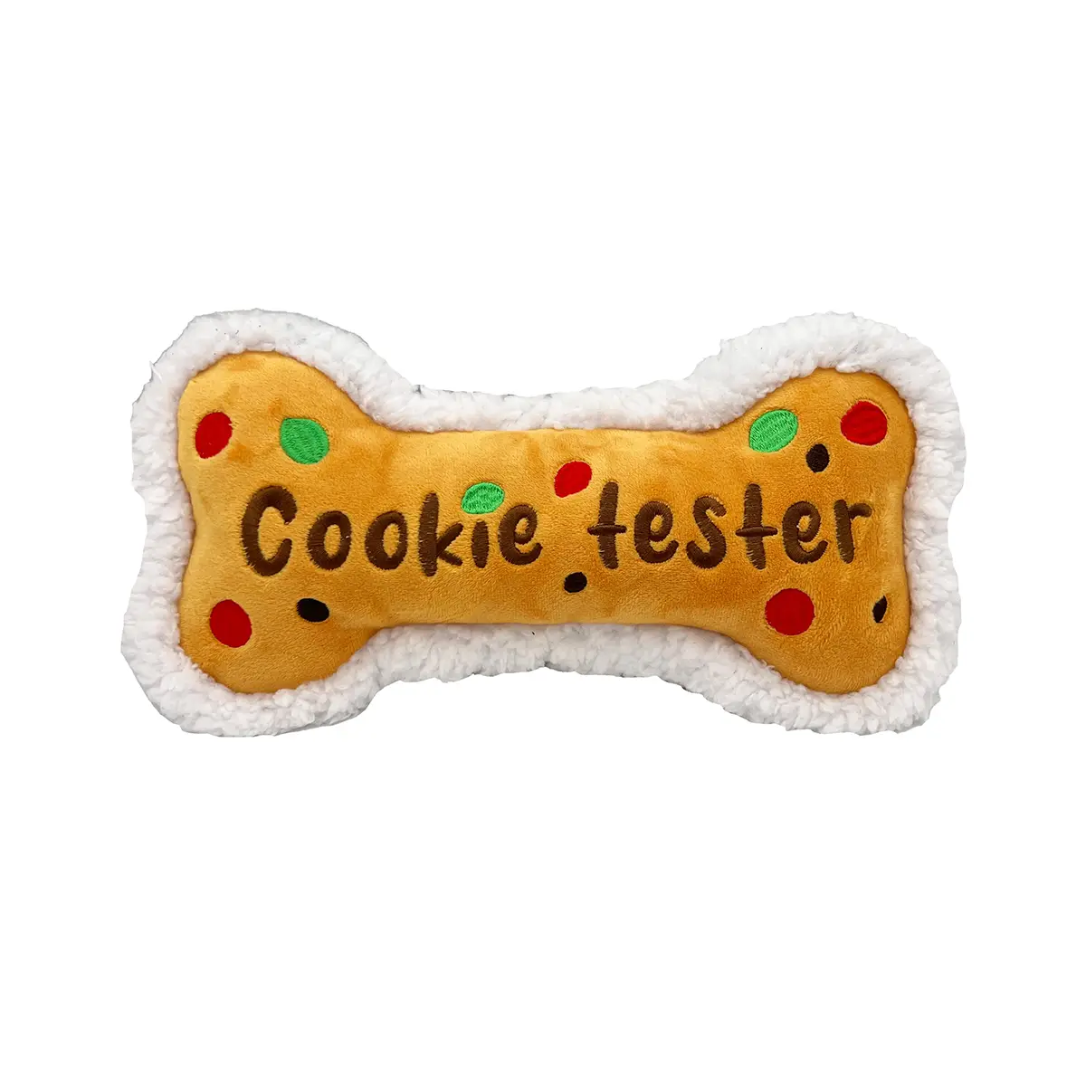 Huxley & Kent Holiday Power Plush Dog Toy - Cookie Tester Bone