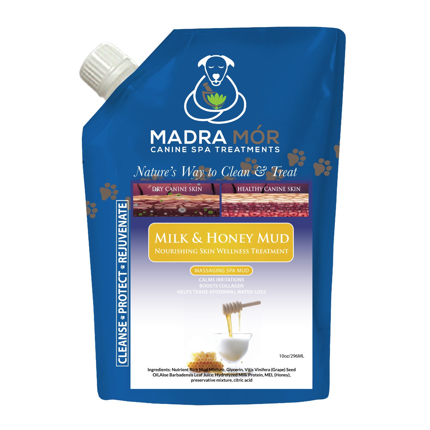 Madra Mór Canine Spa Treatments Soothing Massaging Spa Mud Dog Bath - Milk & Honey Mud