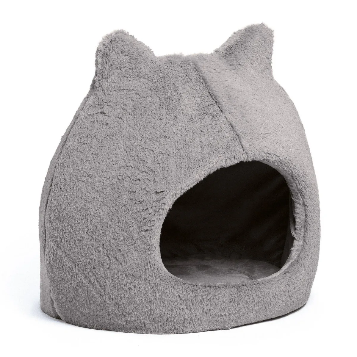 Best Friends by Sherri Meow Hut Fur Cat Bed - Gray