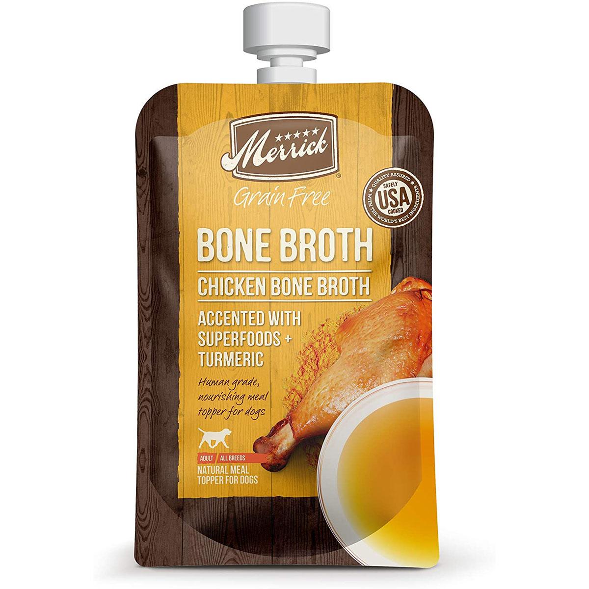 Merrick Grain-Free Chicken Bone Broth Wet Dog Food Topper 