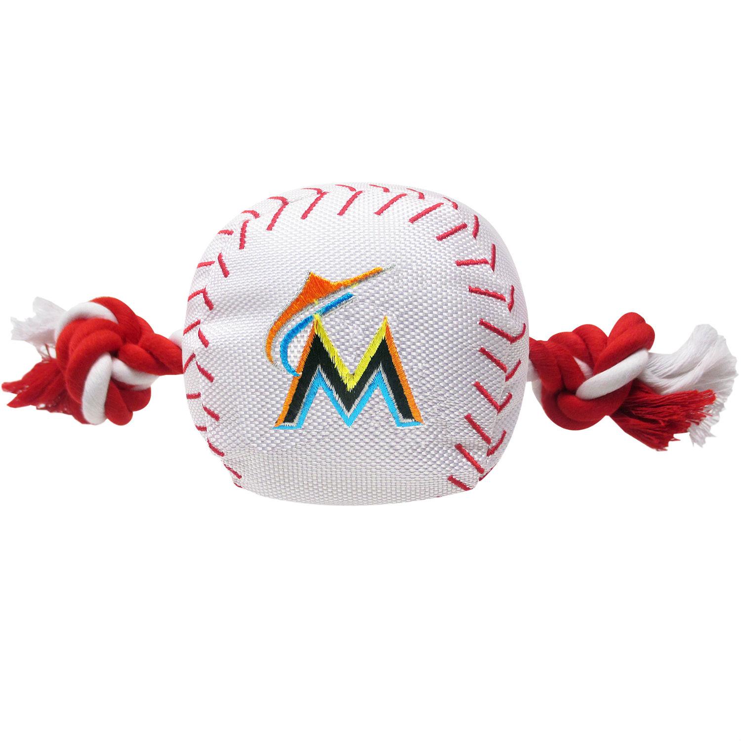 Miami Marlins Nylon Plush Baseball Rope Dog Toy