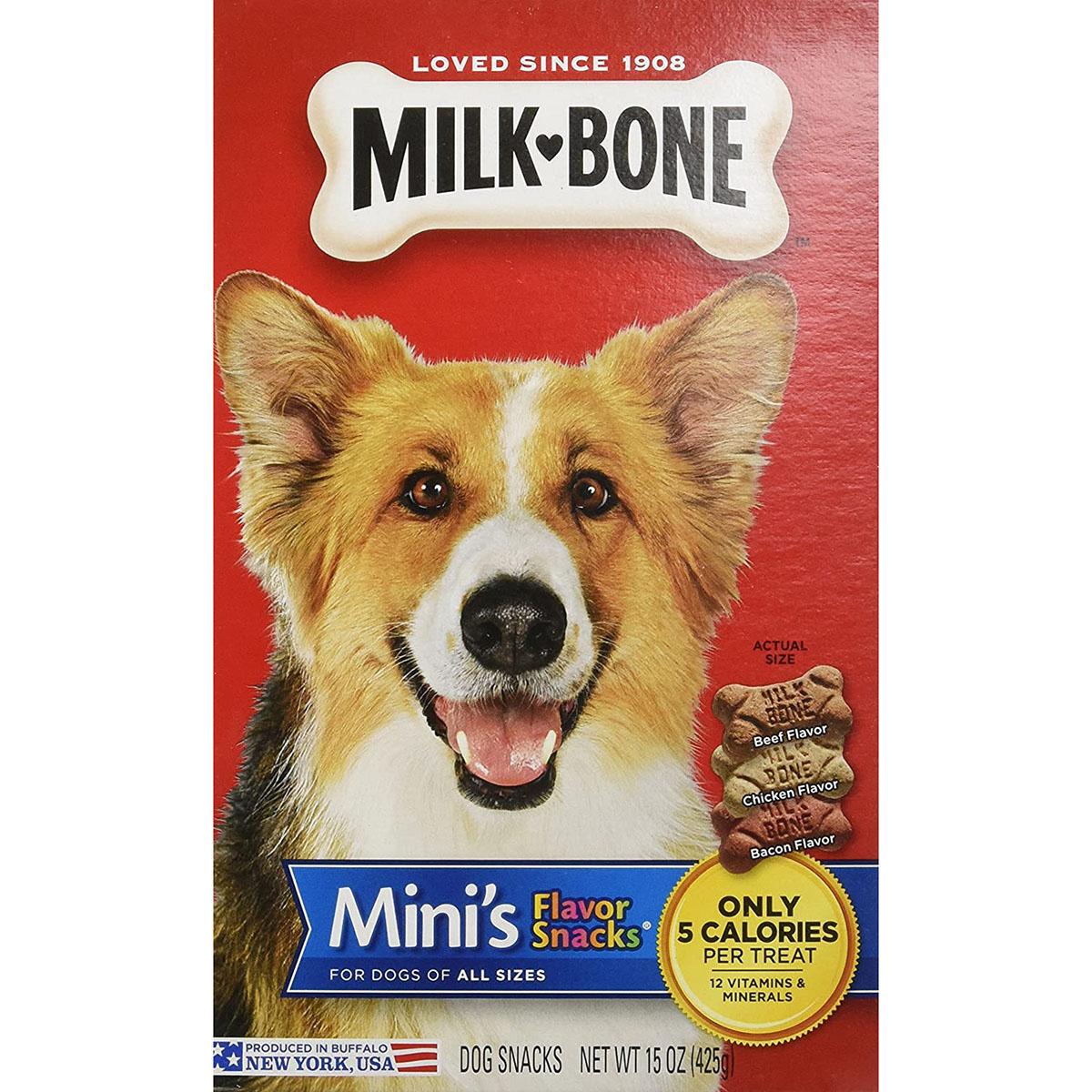 Milk-Bone Mini's Flavor Snacks Beef, Chicken & Bacon Flavored Biscuit Dog Treats