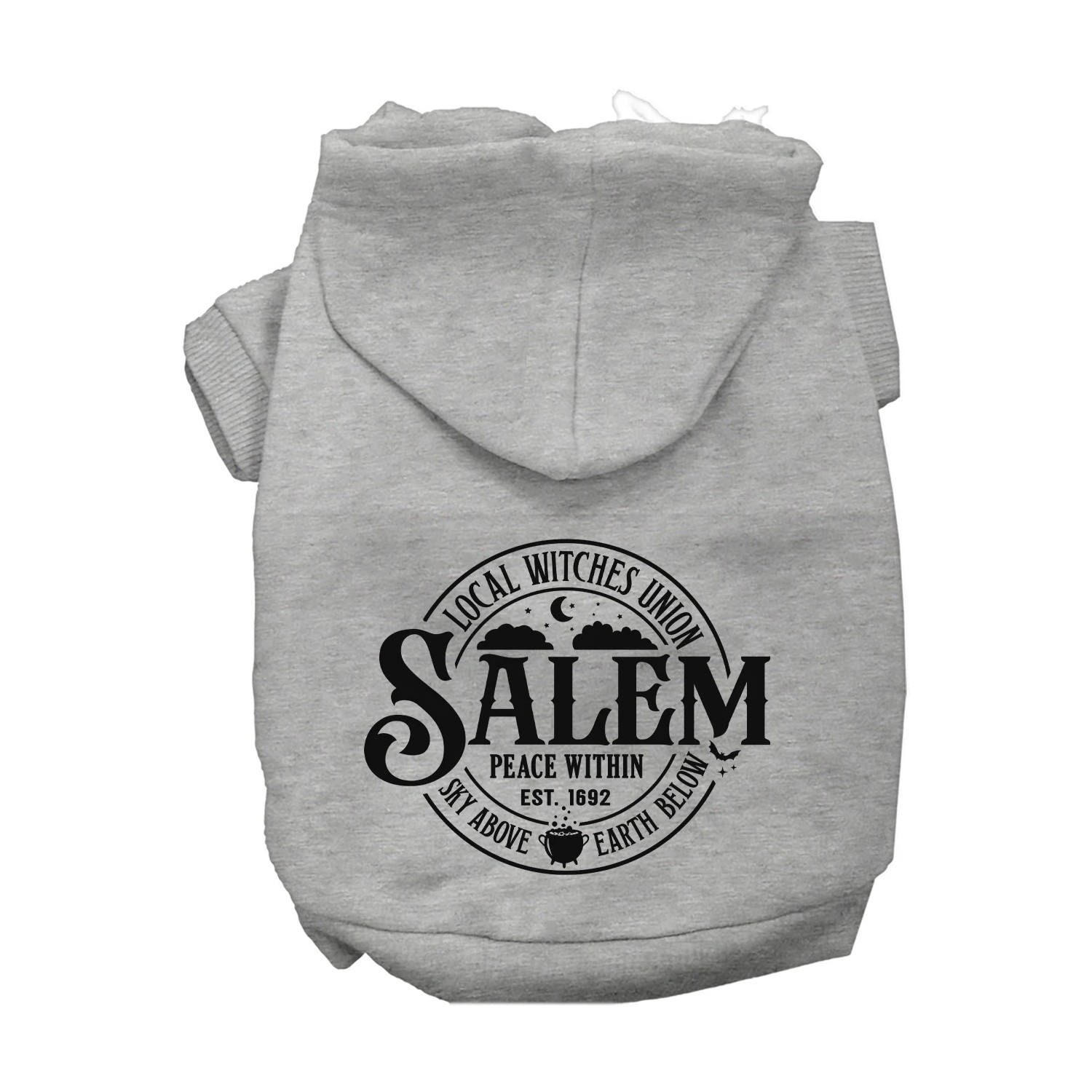 Mirage Halloween Salem Witches Union Dog Hoodie - Gray