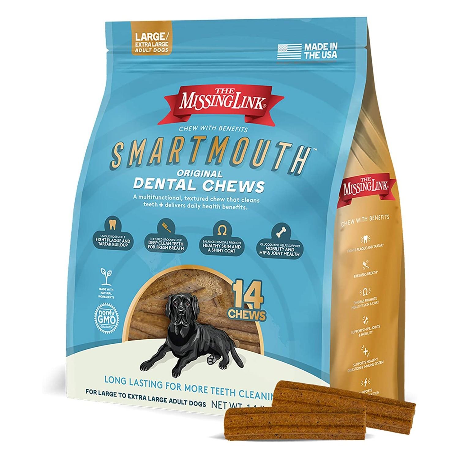 The Missing Link Smartmouth Dental Chews for Large/X-Large Dogs