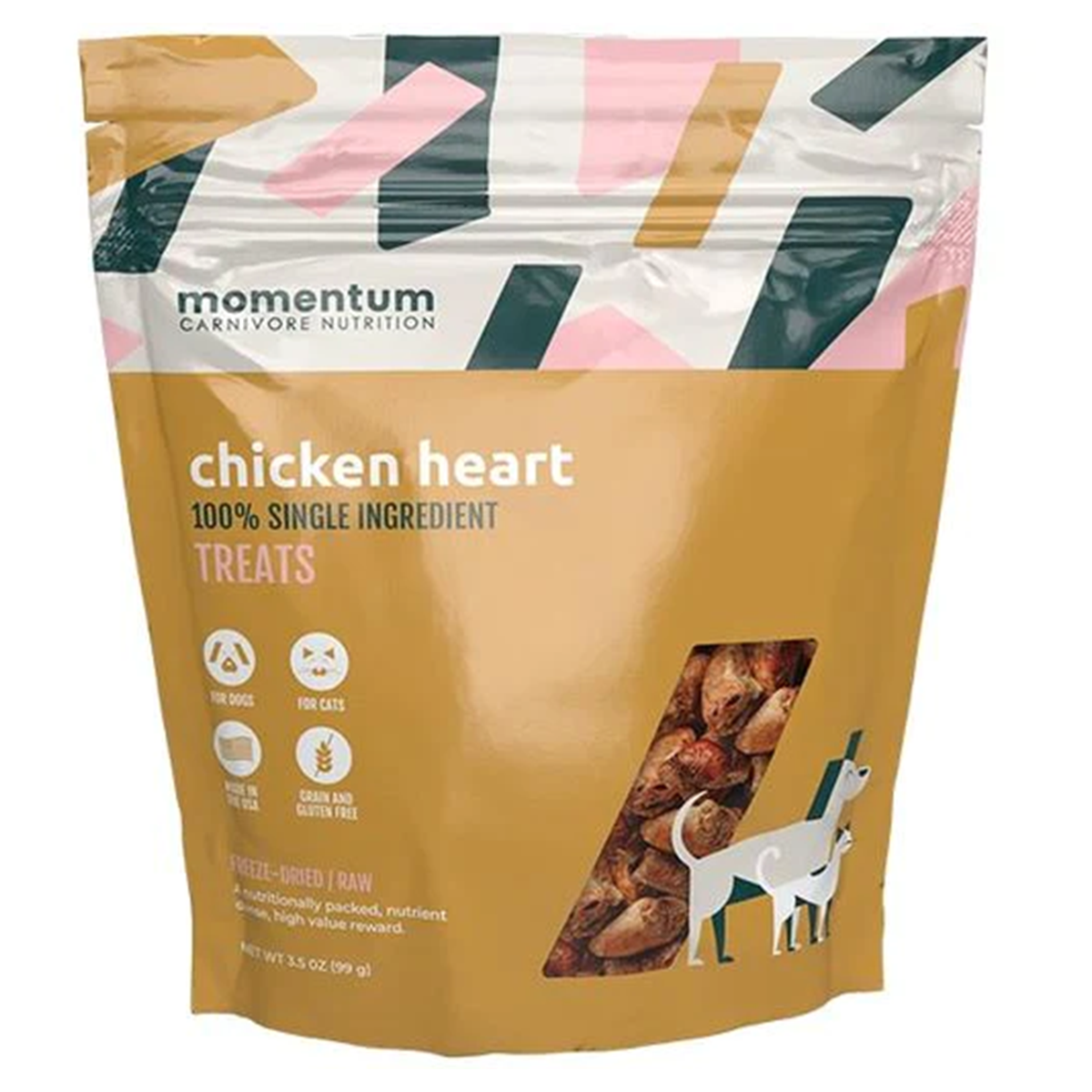 Momentum Freeze Dried Dog & Cat Treats - Chicken Hearts