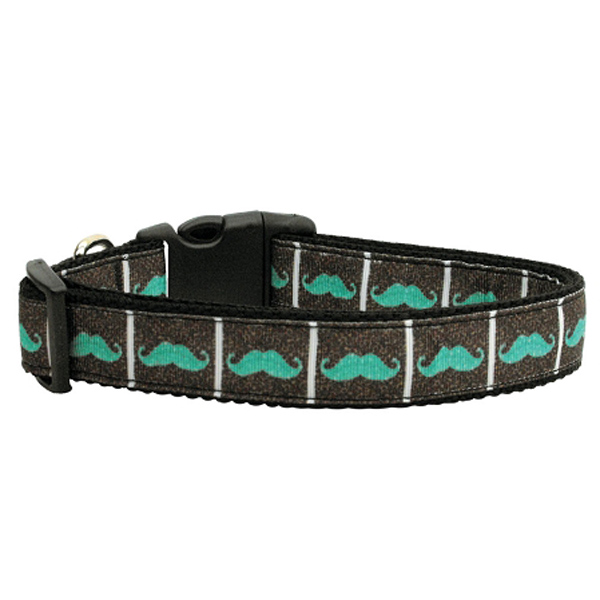 Moustache Dog Collar - Aqua