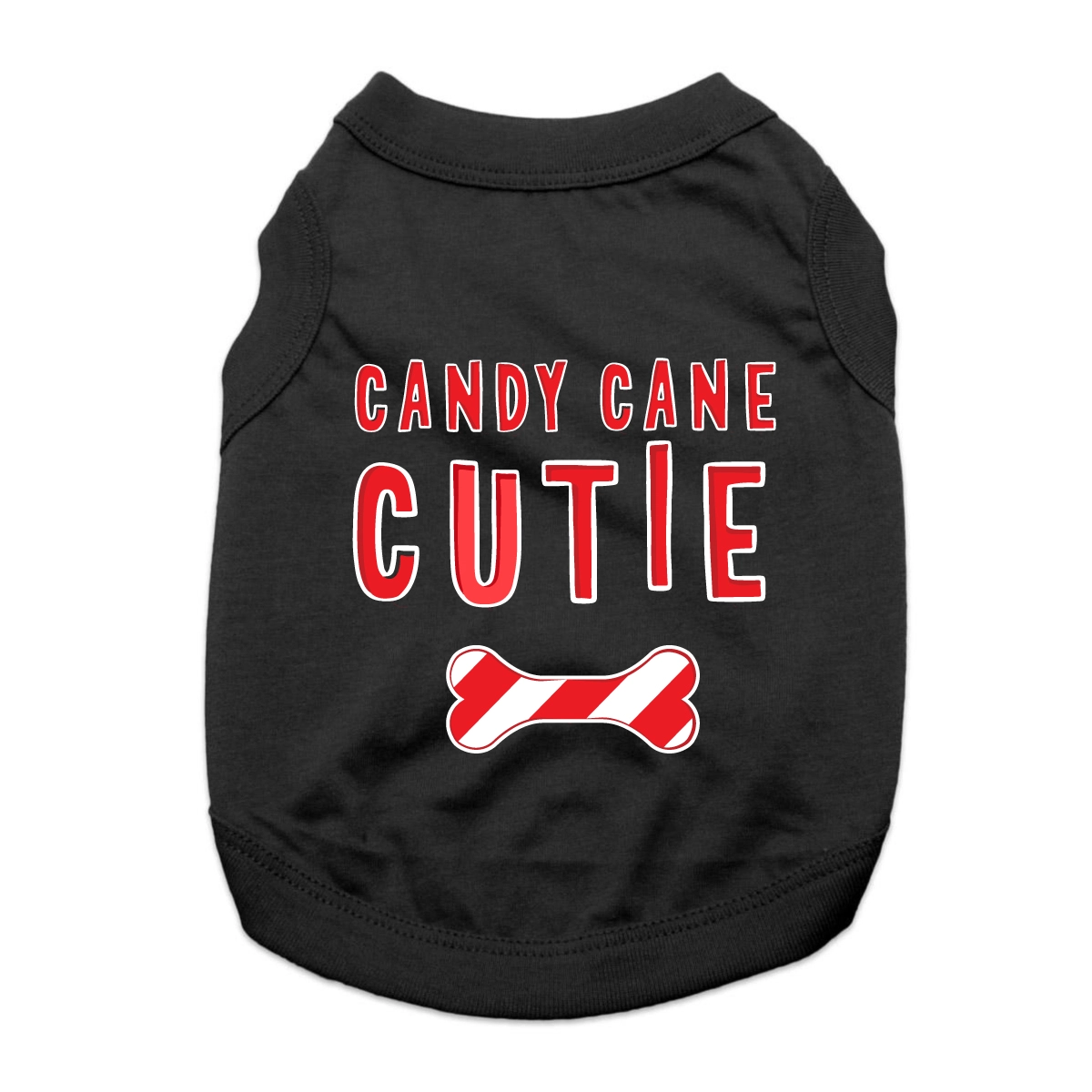 Candy Cane Cutie Dog Shirt - Black